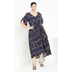 Women's Plus Size Val Print Dress - Navy Butterfly | AVENUE -Avenue Shop GUEST f200b528 9aa7 4a6c beaf 87b5ee9d019b