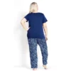 Women's Plus Size Tie Waist Print Sleep Pant - Blue Paisley | AVENUE