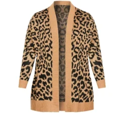 Alternative view of Women's Plus Size Longline Print Cardigan - Tan | AVENUE
