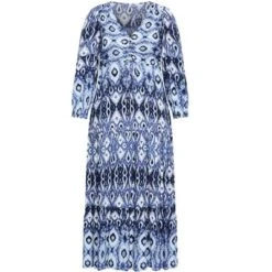 Alternative view of Women's Plus Size Elouise Maxi Dress - Navy Border | AVENUE