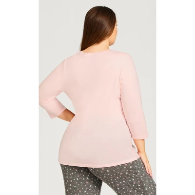 Women's Plus Size Shine Sleep Top - Pink | AVENUE 3 Women's Plus Size Shine Sleep Top - Pink | AVENUE