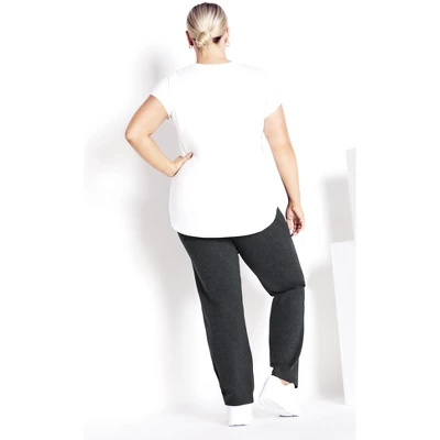 Women's Plus Size Supima® Active Pant Charcoal - Petite | AVENUE 3 Women's Plus Size Supima® Active Pant Charcoal - Petite | AVENUE
