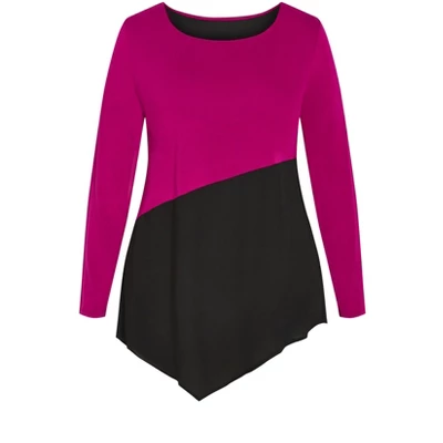 Women's Plus Size Carla Top - Berry | AVENUE 4 Women's Plus Size Carla Top - Berry | AVENUE - Image 2