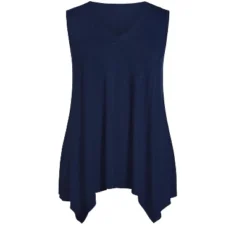 Alternative view of Women's Plus Size V Neck Swing Tank - Navy | AVENUE