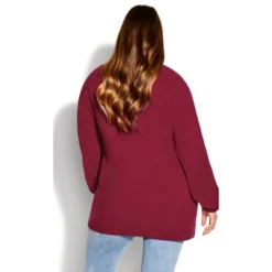 Women's Plus Size Polar Fleece Zip Jacket - Plum | AVENUE